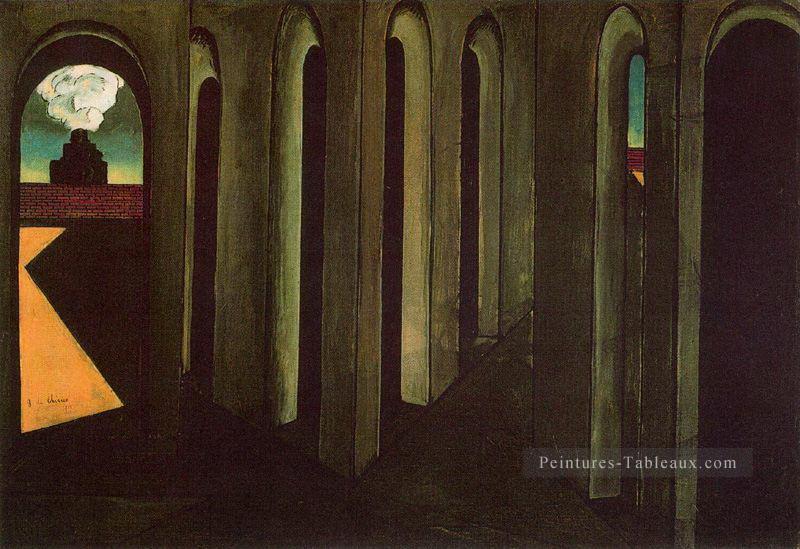 le voyage anxieux 1913 Giorgio de Chirico surréalisme métaphysique Peintures à l'huile